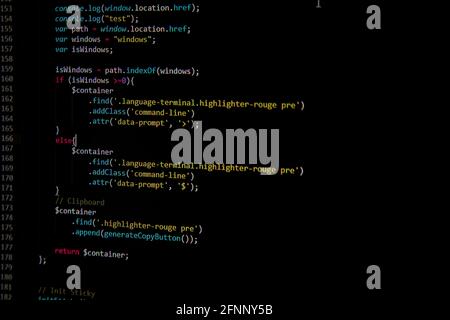 programmazione del codice sorgente sql php sullo schermo Foto Stock