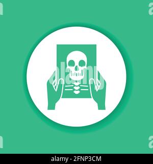Icona del colore glifo di screening dei raggi X del torace. Visita medica. Accedi alla pagina Web, all'app mobile, al pulsante, al logo. Pulsante isolato vettore. Tratto modificabile. Illustrazione Vettoriale