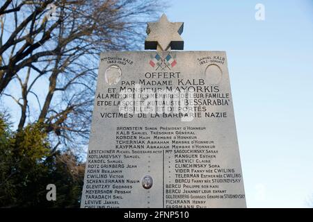 Città di Parigi cimitero, Bagneux, Hauts-de-Seine, Francia. Monumento ebraico Foto Stock