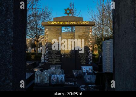 Città di Parigi cimitero, Bagneux, Hauts-de-Seine, Francia. Volta ebraica Foto Stock