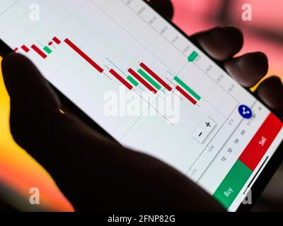 Grafico del mercato azionario per la tranding e gli investimenti in borsa. Foto Stock