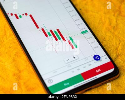 Grafico del mercato azionario per la tranding e gli investimenti in borsa. Foto Stock