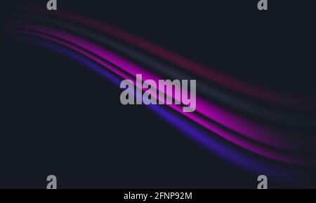 Sfondo astratto scuro a più colori, ondulato e stratificato. Illustrazione vettoriale 3d. Illustrazione Vettoriale