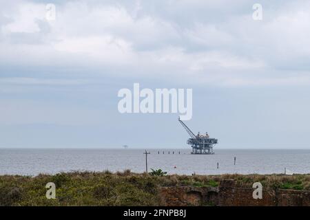 Piattaforma petrolifera a Mobile Bay, Alabama, Stati Uniti Foto Stock