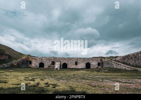 Ucraina Kamyanets Podilsk 4 aprile 2018: Fortezza di Kamyanets-Podilskiy Foto Stock