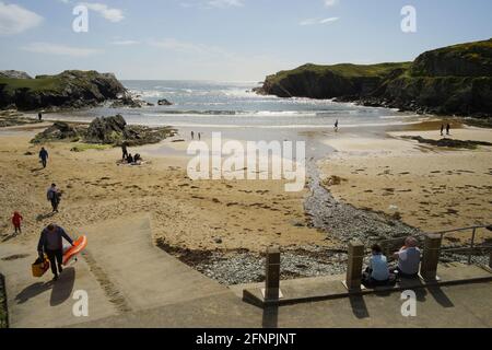 Porth Dafarch Beach, Anglesey Foto Stock