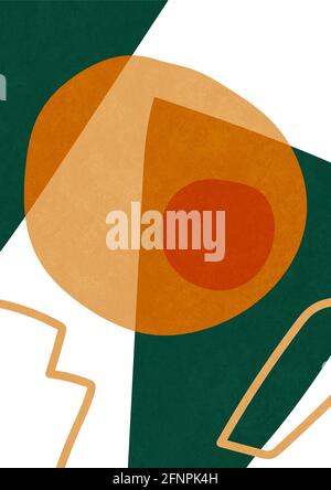 Arte astratta e colore collage. Composito scandinavo e alla moda semplice e minimalista arte moderna per stampa di prodotti d'arte e poster. Foto Stock