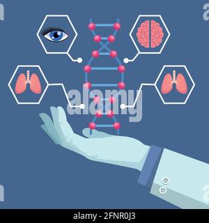 sollevamento mano scienziato Illustrazione Vettoriale