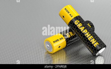 Batterie generiche in grafene. Rendering 3D Foto Stock