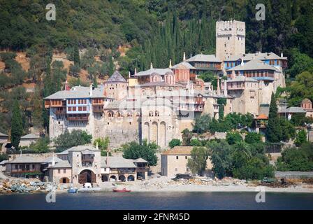 Monastero di Dochiariou, Penisola di Athos, Calcidica, Macedonia centrale, Grecia Foto Stock