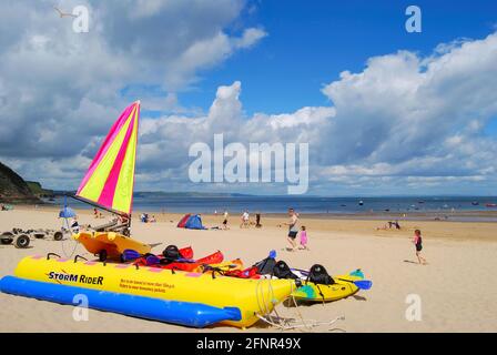 North Beach, Tenby, Pembrokeshire, Galles, Regno Unito Foto Stock