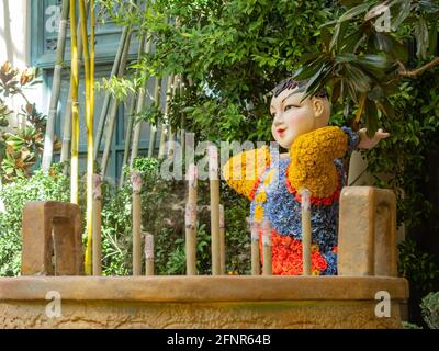 Las Vegas, 11 FEBBRAIO 2021 - decorazione cinese di nuovo anno nel Bellagio Conservatory e Giardini Botanici Foto Stock