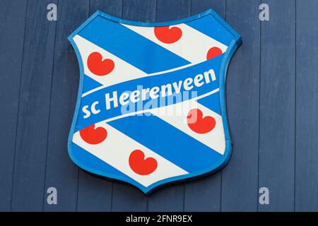 HEERENVEEN, PAESI BASSI - MAGGIO 16: Logo SC Heerenveen durante la partita olandese Eredivisie tra SC Heerenveen e Sparta Rotterdam ad Abe Lastra stadi Foto Stock
