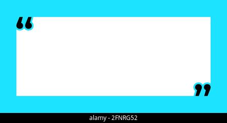 Vettore di illustrazione dello sfondo della citazione. Concetto del modello di poster della casella di testo del preventivo. Citazione vuota del riquadro vuoto. Icona del simbolo del paragrafo preventivo. Illustrazione Vettoriale