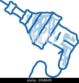 scaricare l'icona della tagliatella dell'utensile elettrico immagine disegnata a mano Illustrazione Vettoriale