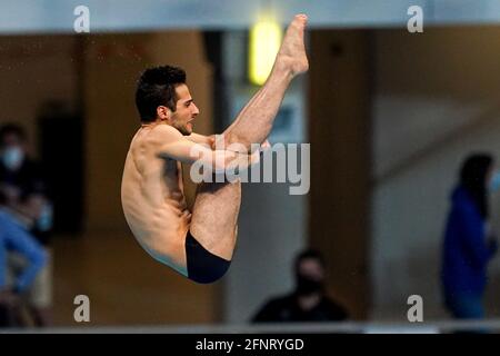 16-05-2021: Zwemmen: Europees Kampioenschap: Boedapest BUDAPEST, UNGHERIA - MAGGIO 16: Vladimir Harutyunyan di Armenia in competizione alla piattaforma Men 10m F Foto Stock