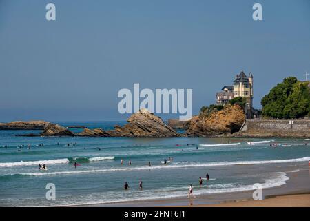 BIARRITZ, FRANCIA - 17 SETTEMBRE 2019: Villa Belza palazzo sulla costa, Paesi Baschi Foto Stock