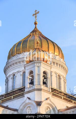 Cupola della Cattedrale di Cristo Salvatore a Mosca, Russia Foto Stock