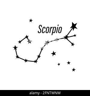 Costellazione zodiacica. Spazio e stelle. Illustrazione isolata su sfondo bianco. Foto Stock