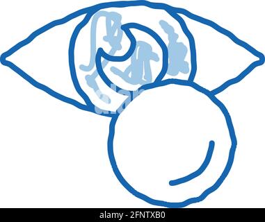 icona del doodle del fluido dell'occhio illustrazione disegnata a mano Illustrazione Vettoriale
