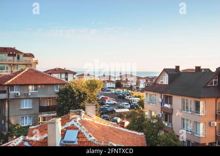 Frammento della città vecchia di Sozopol, Bulgaria. Foto Stock