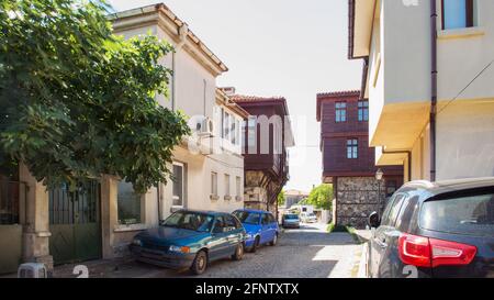 Frammento della città vecchia di Sozopol, Bulgaria. Foto Stock