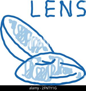 lenti a contatto icona doodle illustrazione disegnata a mano Illustrazione Vettoriale