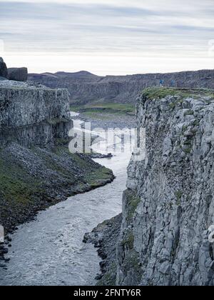 Cascata di Dettifoss, Islanda del Nord Foto Stock