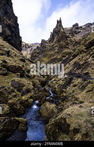 Esplorare gli interni islandesi di 4 x 4 Foto Stock