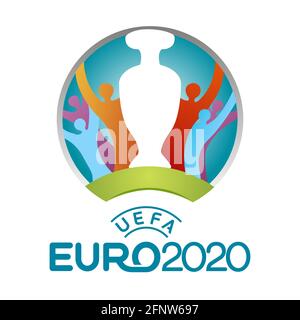 Set di logo DEL Campionato europeo UEFA EURO 2020. Illustrazione Vettoriale