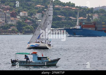 Barche da corsa, durante la Regata del Bosforo Foto Stock