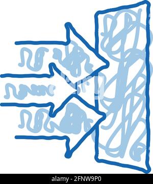 suono proveniente in portiera doodle icona disegnata a mano illustrazione Illustrazione Vettoriale