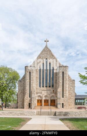 NORTHFIELD, MN, USA - 10 MAGGIO 2021 - Boe Memorial Chapel nel campus del St. OLAF College. Foto Stock