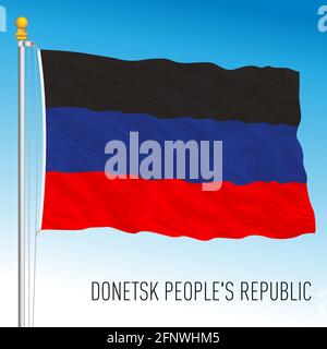 Bandiera territoriale della Repubblica di Donetsk, illustrazione vettoriale Illustrazione Vettoriale