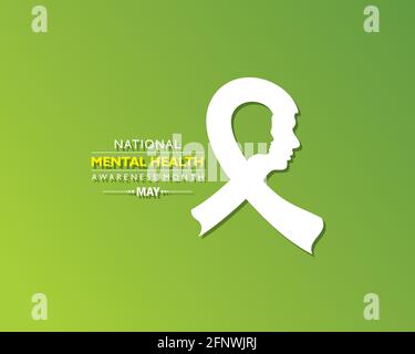 Illustrazione vettoriale del mese nazionale di consapevolezza della salute mentale osservato nel mese di maggio. Illustrazione Vettoriale