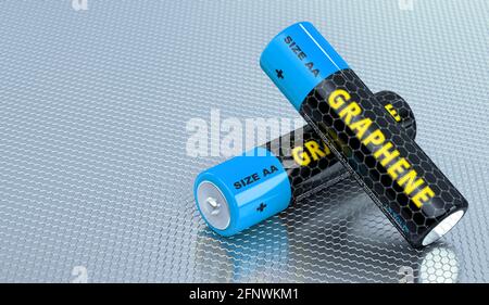 Batterie generiche in grafene. Rendering 3D Foto Stock