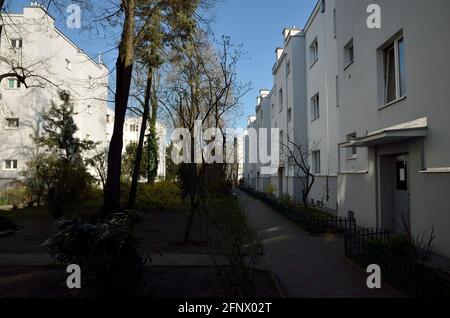 Edificio residenziale di Varsavia Housing cooperative, quartiere Zoliborz, Varsavia, Polonia Foto Stock