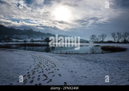 Inverno ai laghi celtici. Foto Stock
