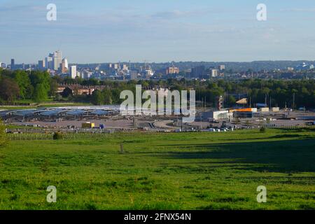 Il nuovo Stourton Park & Ride è in costruzione vicino a Leeds, West Yorkshire, UK Foto Stock