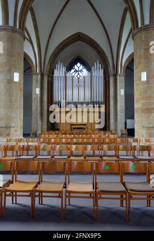 evangelische Neustädter Marienkirche aus dem 15. Jahrhundert - neue Orgel, Bielefeld, Nordrhein-Westfalen, Deutschland Foto Stock