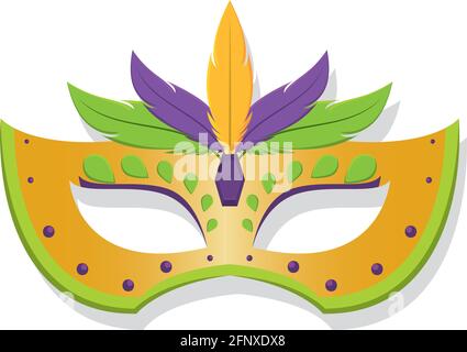Maschera mardi gras colorata isolata illustrazione vettoriale Illustrazione Vettoriale