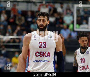 San Pietroburgo, Russia. 19 maggio 2021. Tornike Shengelia (23) di CSKA Mosca visto in azione durante il 2020/2021 VTB United League Playoff Game 2 tra Zenit Saint Petersburg e CSKA Mosca alla Sibur Arena. (Punteggio finale; Zenit San Pietroburgo 107:104 CSKA Mosca). Credit: SOPA Images Limited/Alamy Live News Foto Stock