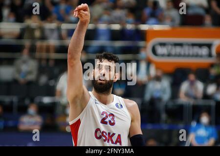 San Pietroburgo, Russia. 19 maggio 2021. Tornike Shengelia (23) di CSKA Mosca è visto in azione durante il 2020/2021 VTB United League Playoff Game 2 tra Zenit Saint Petersburg e CSKA Mosca alla Sibur Arena. (Punteggio finale; Zenit San Pietroburgo 107:104 CSKA Mosca). Credit: SOPA Images Limited/Alamy Live News Foto Stock