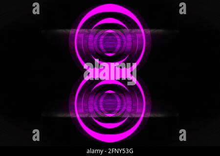 Un'immagine di sfondo psichedelica astratta e luminosa a 8 forme. Foto Stock