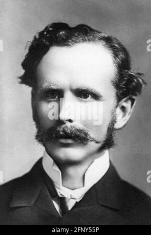 Henry Drummond FRSE LLD FGS (1851 – 1897) è stato un . Drummond scrisse 'la cosa più grande del mondo', 'la legge naturale nel mondo spirituale' e 'l'ascesa dell'uomo'. Drummond era un primo sostenitore dell'evoluzione teistica. Foto Stock