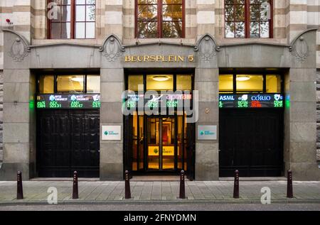 Ingresso alla Borsa Euronext di Amsterdam a Beursplein 5. Paesi Bassi - 27 luglio 2012 Foto Stock