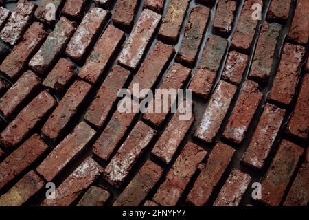 Mattone lavoro per impermeabilizzazione, Pune, Maharashtra, India Foto Stock