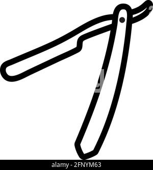 Icona rasoio. Design del contorno in grassetto modificabile. Illustrazione vettoriale. Illustrazione Vettoriale