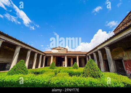 Giardino - Casa di Menander (Casa del Menandro) - Pompei sito archeologico, Italia Foto Stock