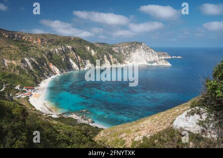 Petani Beach a Cefalonia, Isole IONIE, Grecia Foto Stock